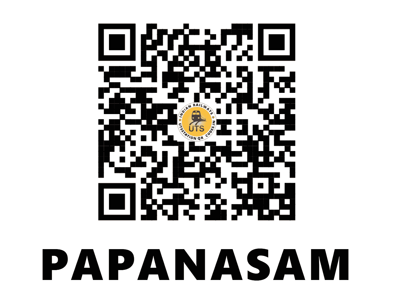 UTS QR Code for PAPANASAM - PML - SR (TAMIL NADU)